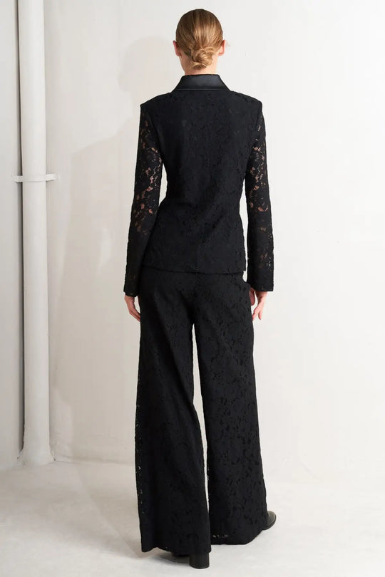 SHADOW GLAM WOVEN LACE BLAZER - JACKETS