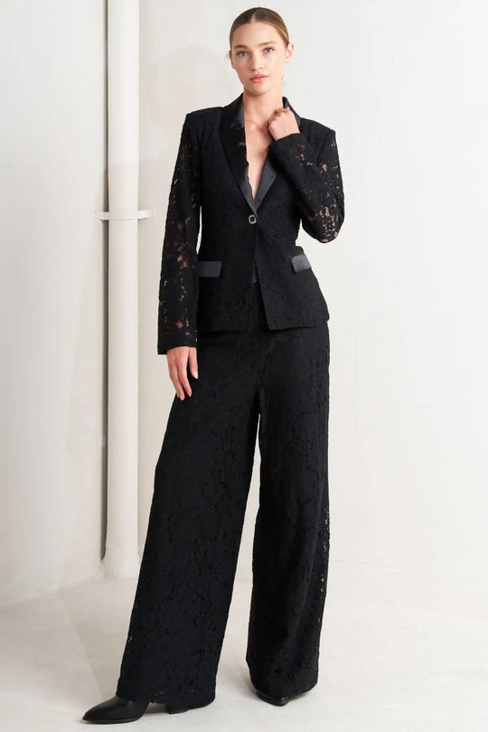 SHADOW GLAM WOVEN LACE BLAZER - JACKETS
