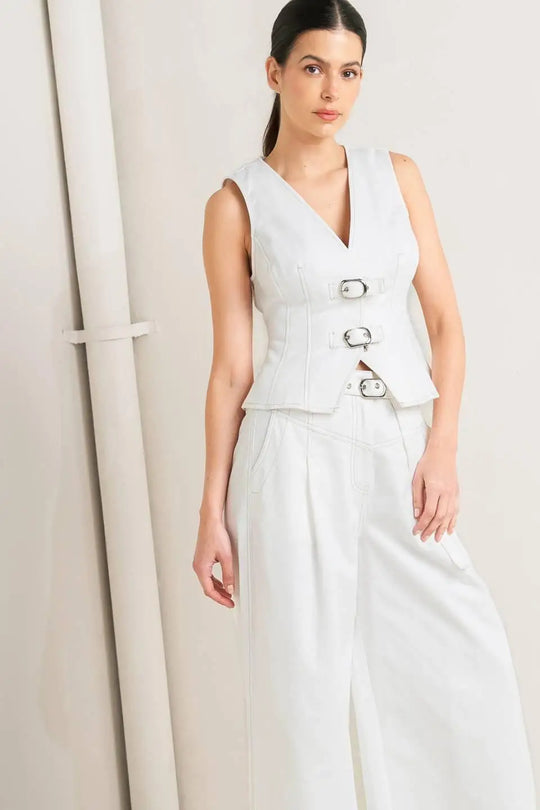 CANVAS DRIFT TWILL VEST - TOPS