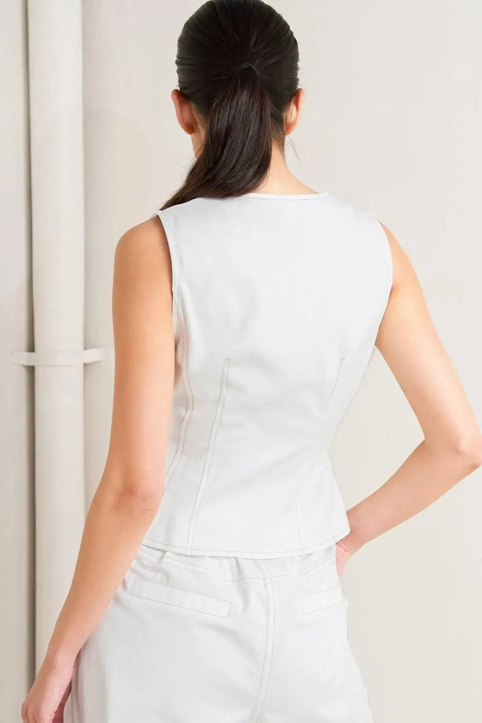 CANVAS DRIFT TWILL VEST - TOPS
