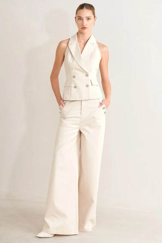 RUNWAY TAILORED WOVEN VEST - TOPS