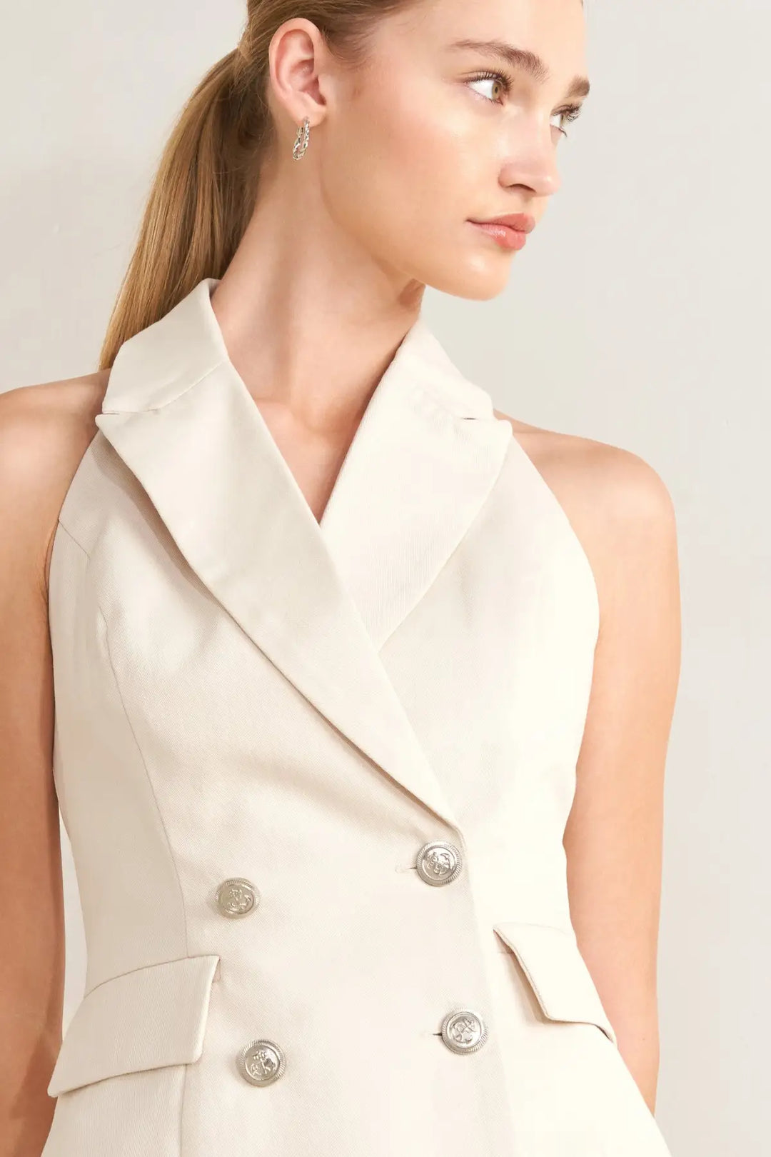 RUNWAY TAILORED WOVEN VEST - TOPS