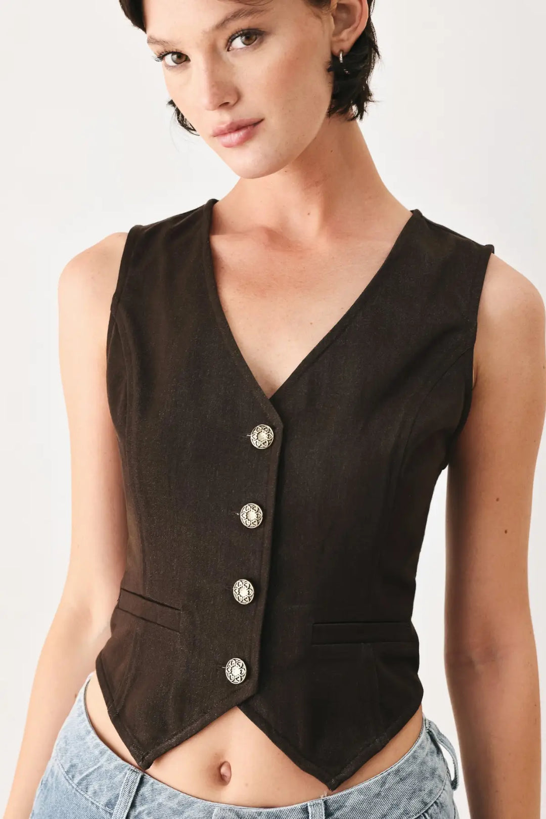 OUTLAW HEART WOVEN VEST - TOPS