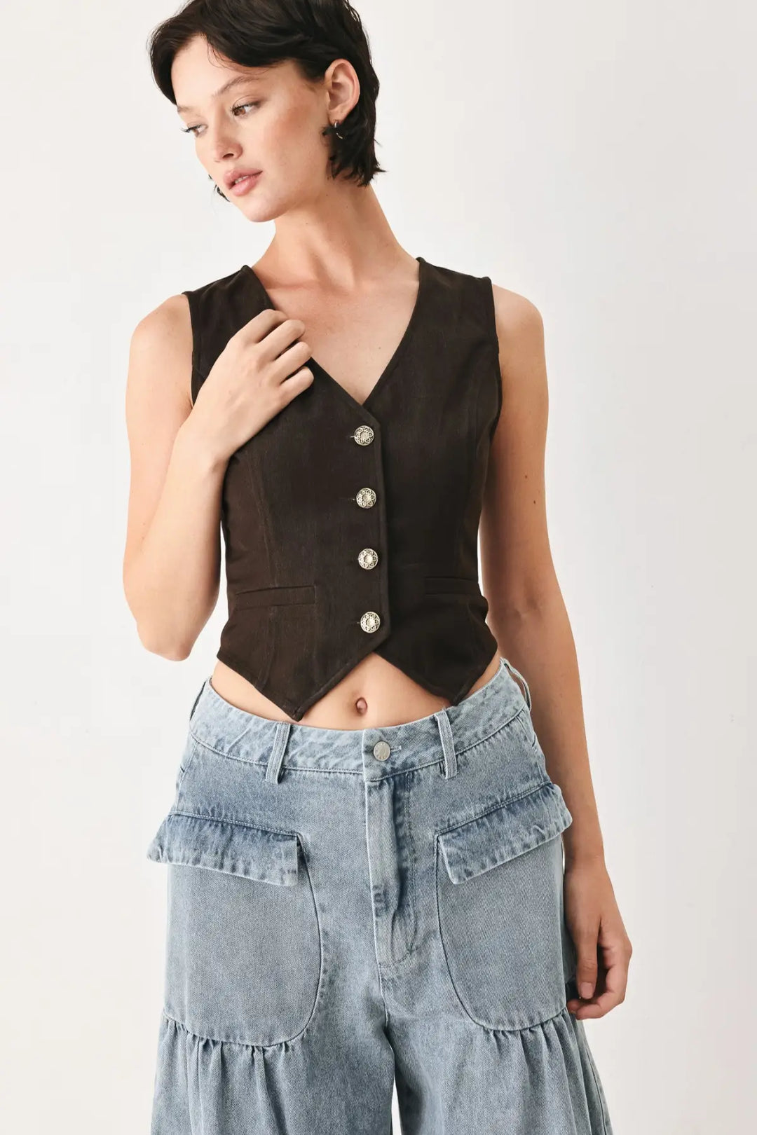 OUTLAW HEART WOVEN VEST - TOPS