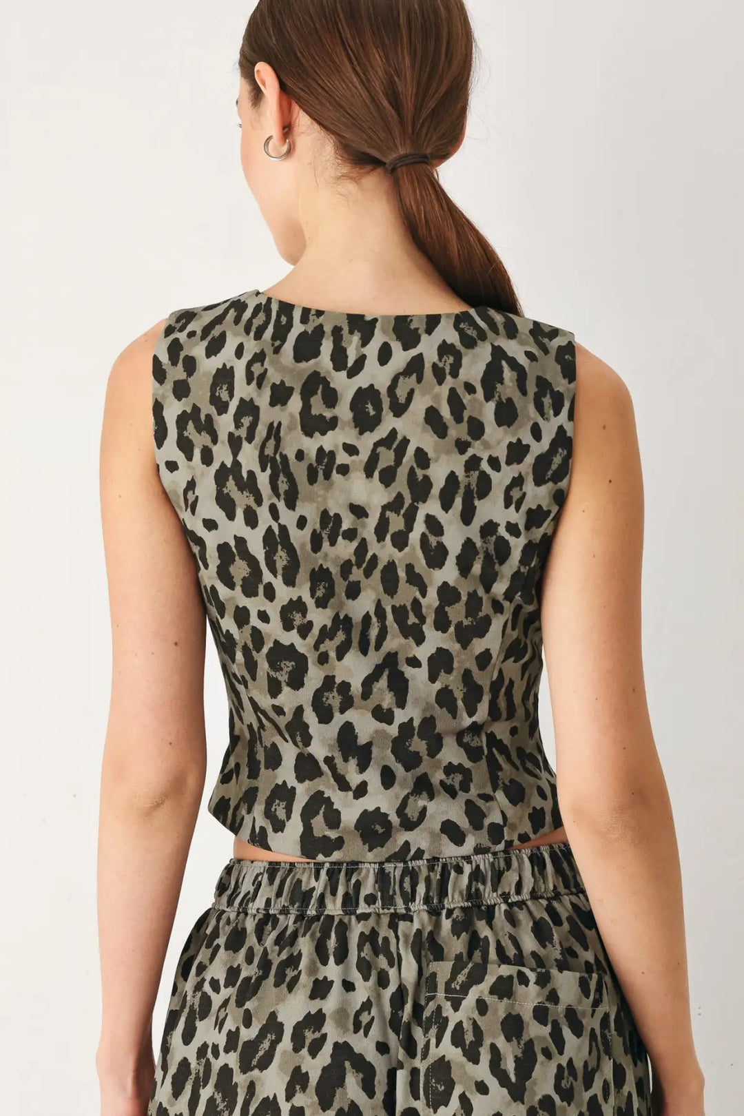 LEOPARD LUXE WOVEN VEST - TOPS