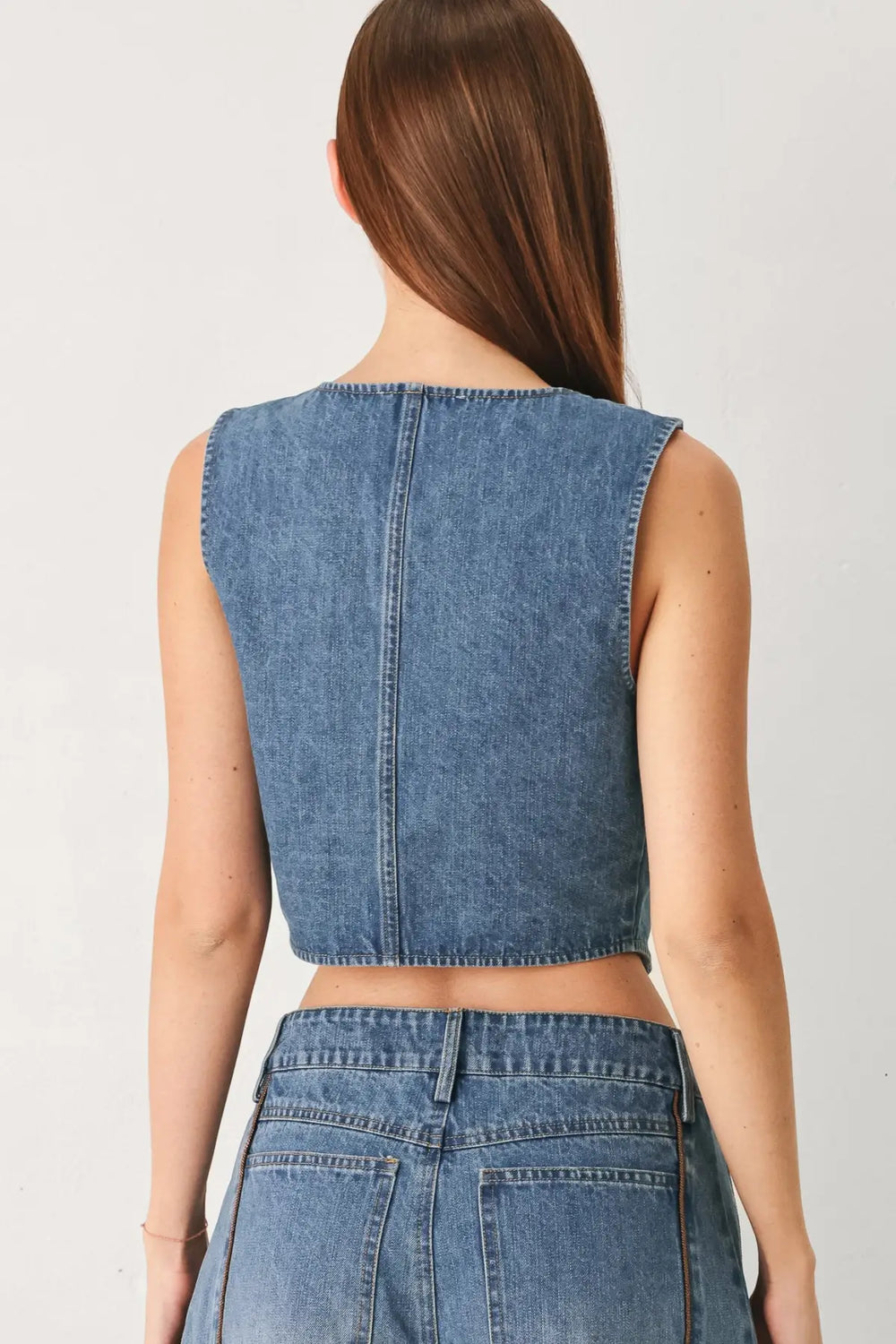 WESTERN MUSE DENIM VEST - TOPS