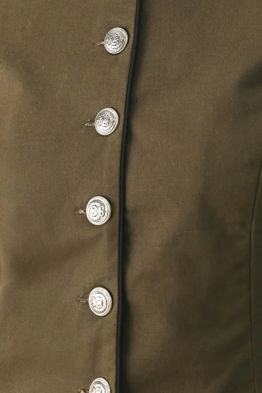 OLIVE CADET WOVEN CROP JACKET