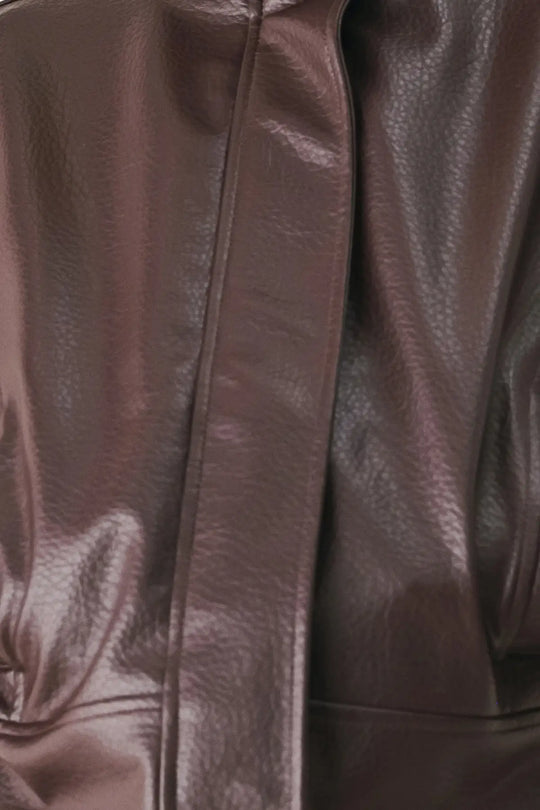 REBEL ROMANCE BUCKLED FAUX LEATHER CROPPED JACKET