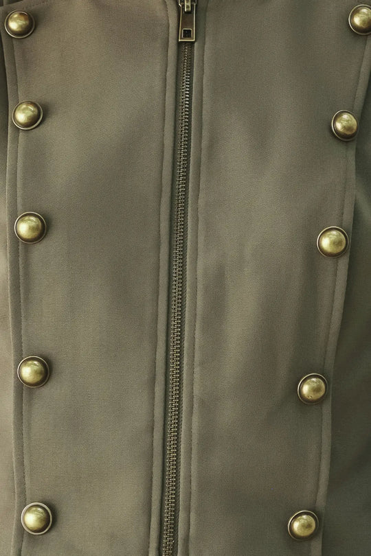 OLIVE COMMAND CROPPED MILITARY JACKET