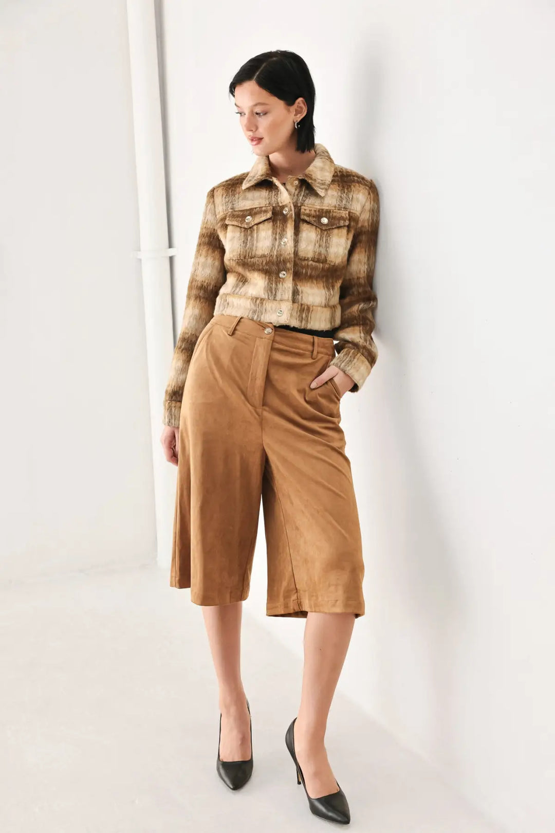 AUTUMN IN ASPEN PLAID CROP JACKET