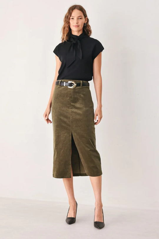 FERNWOOD BUCKLE-BELT MIDI SKIRT - SKIRTS