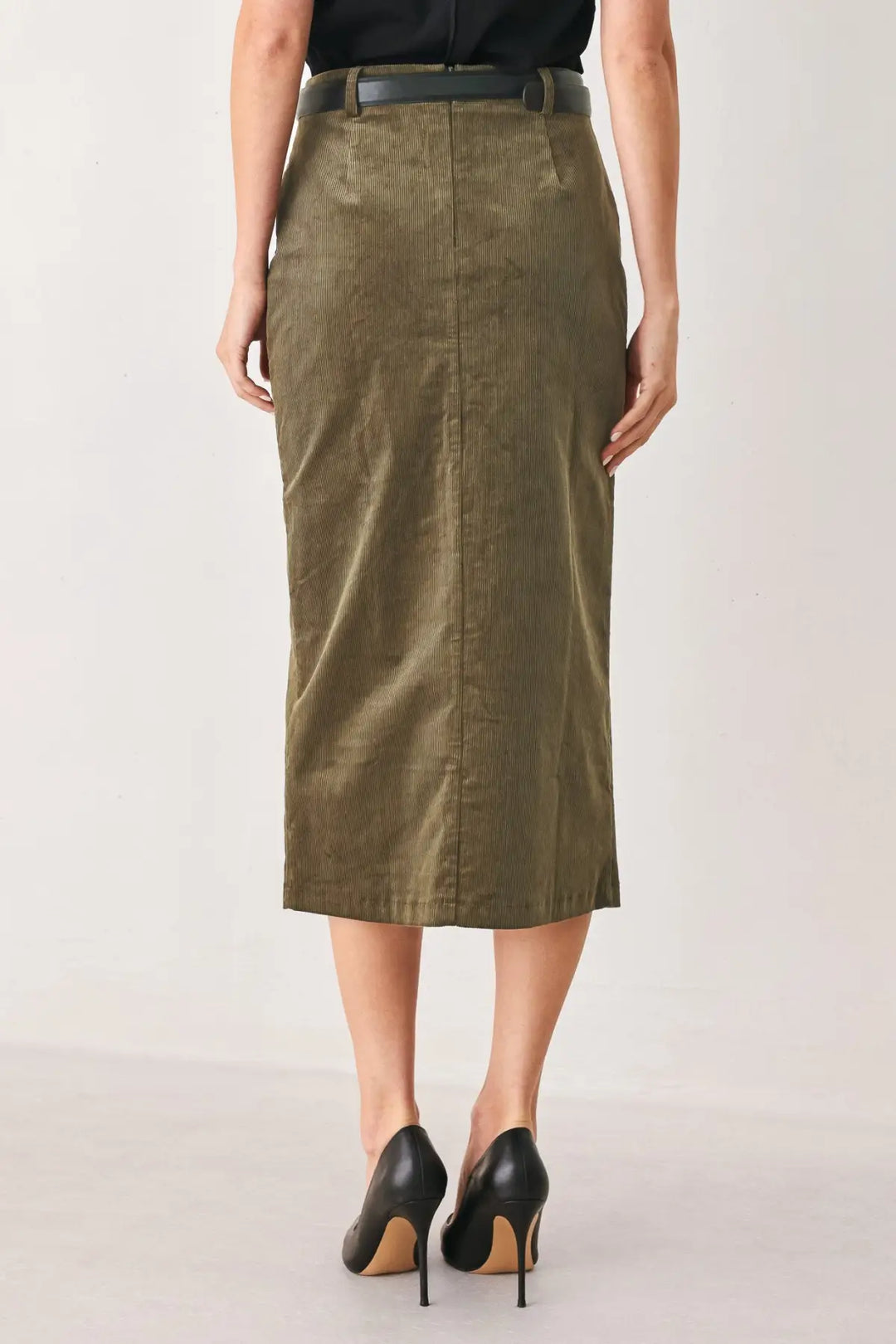 FERNWOOD BUCKLE-BELT MIDI SKIRT - SKIRTS