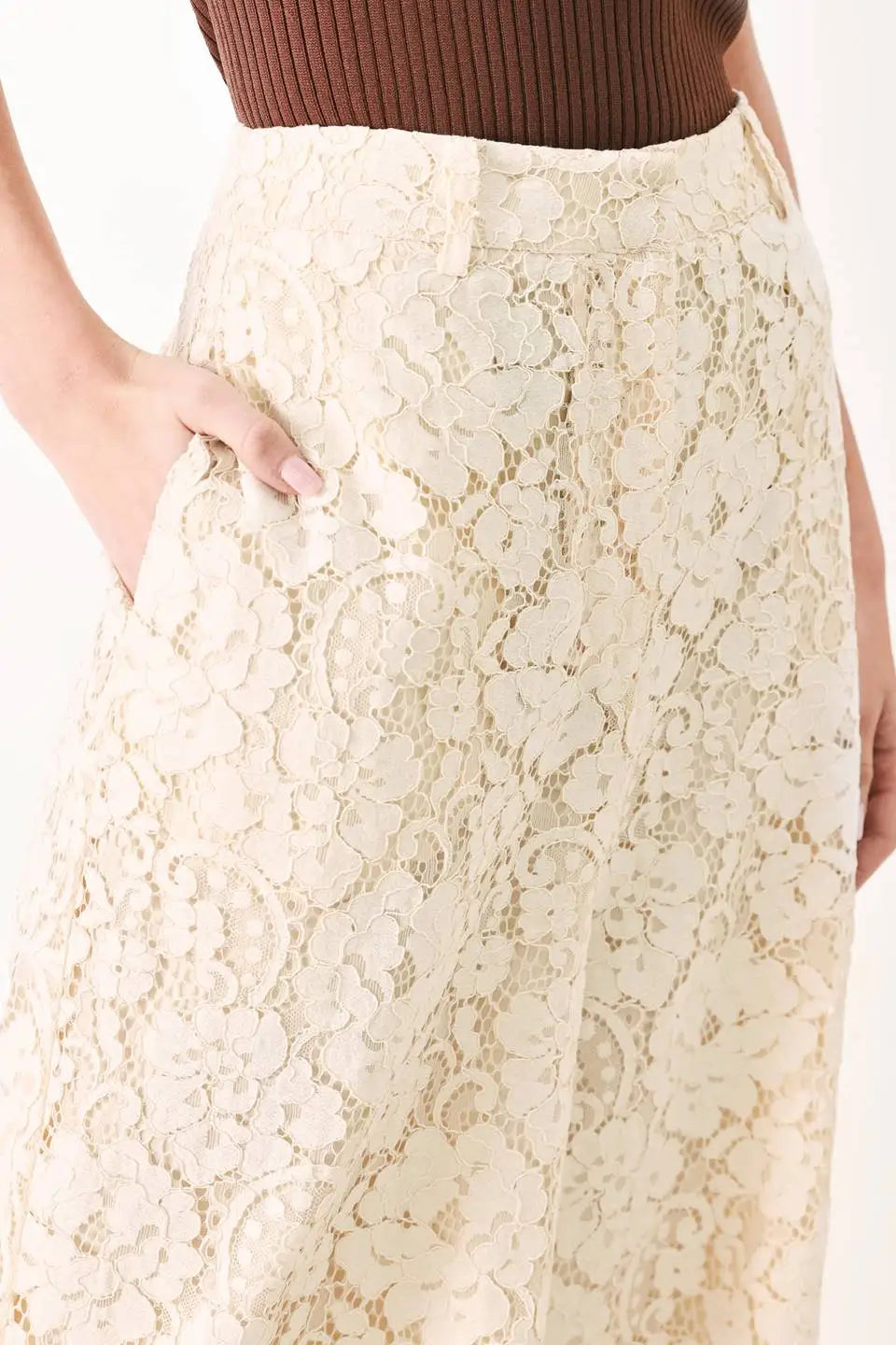DELICATE BEAUTY WOVEN LACE PANTS