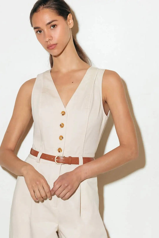 EVERYDAY ESSENTIAL WOVEN JUMPSUIT - JUMPSUIT