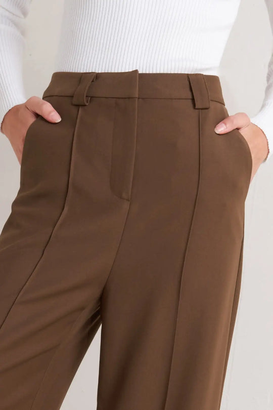 MONDAY FLOW BROWN WOVEN PANTS - PANTS
