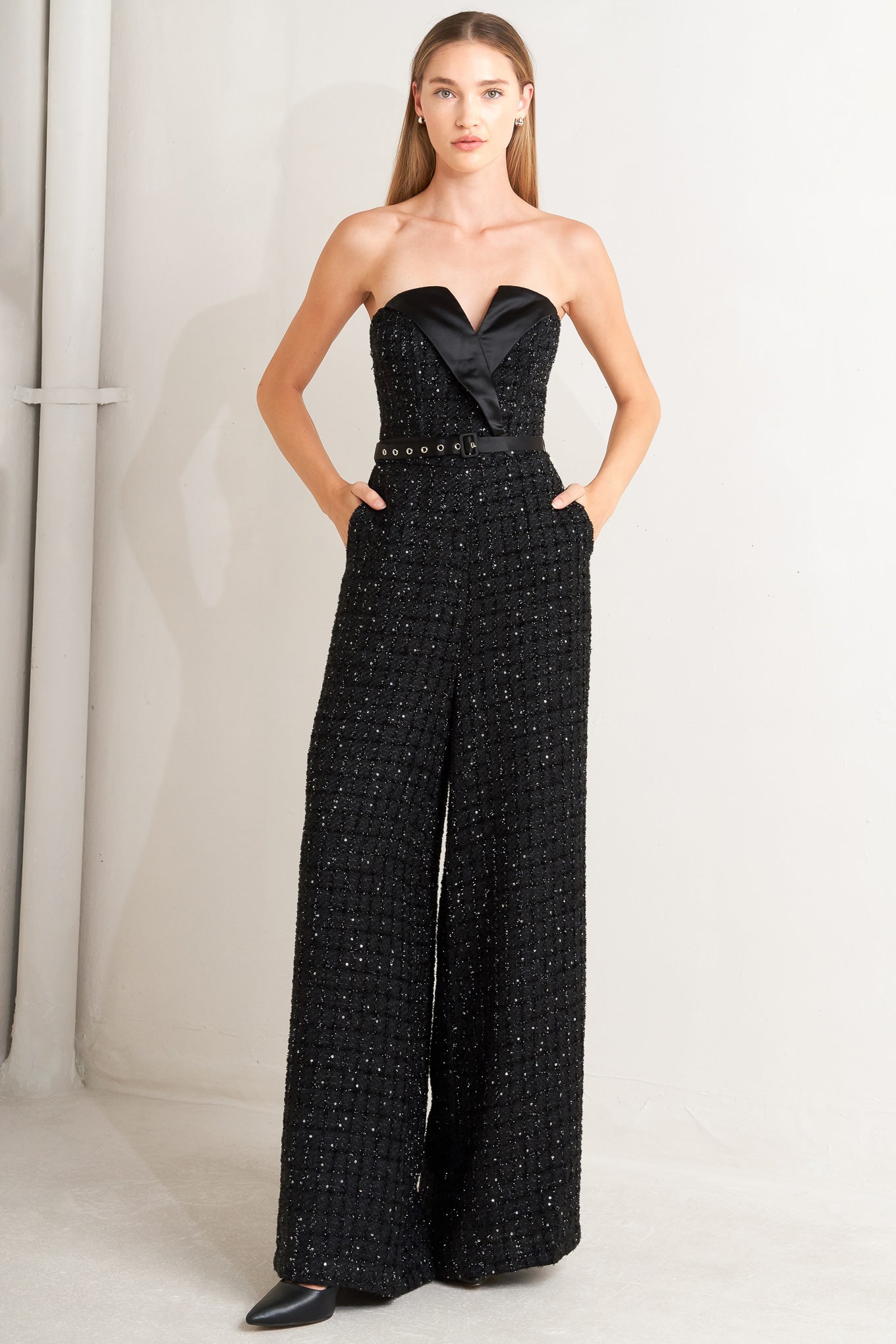 SPARK NOIR TWEED JUMPSUIT - MELISSA JEAN