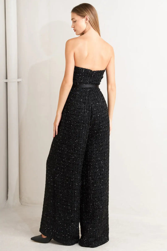 SPARK NOIR TWEED JUMPSUIT - JUMPSUIT