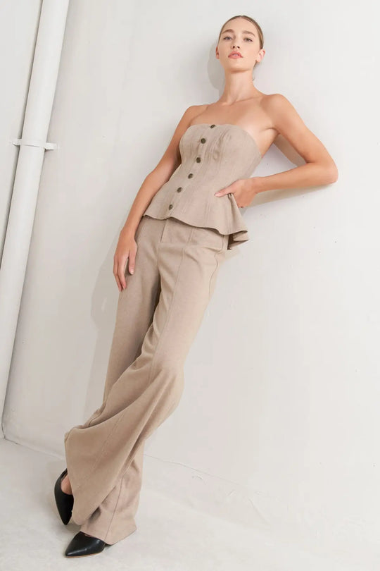 MODERN CORSET MOCHA KNIT PANTS - PANTS