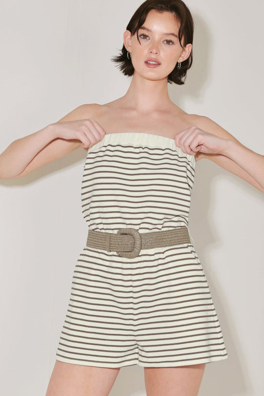 WEEKEND STRIPE KNIT ROMPER