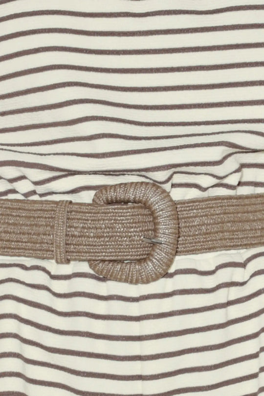 WEEKEND STRIPE KNIT ROMPER - ROMPER