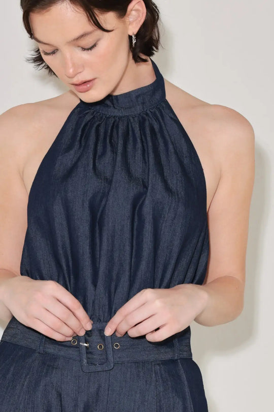 EVENING EDITION WOVEN JUMPSUIT - JUMPSUIT