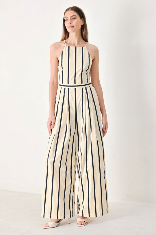 MONACO STRIPE WOVEN JUMPSUIT