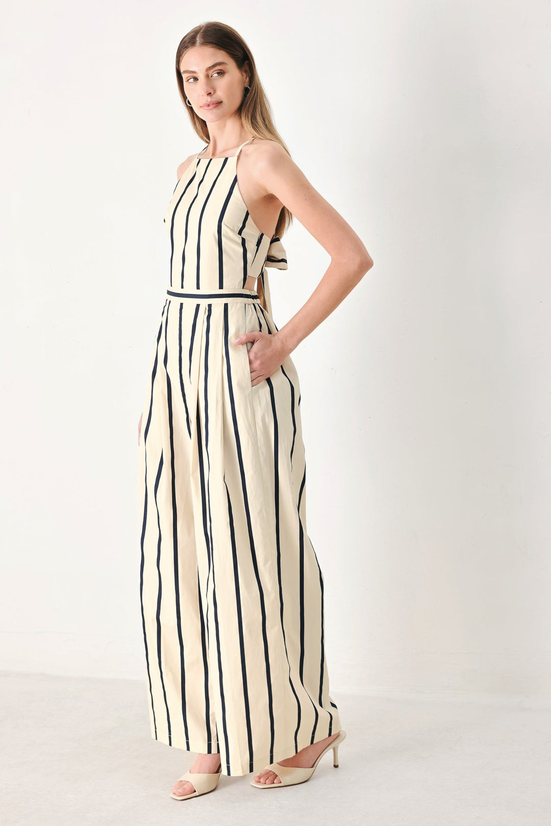 MONACO STRIPE WOVEN JUMPSUIT