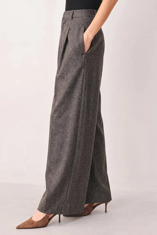 COCOA STRUCTURE BROWN WIDE-LEG PANTS
