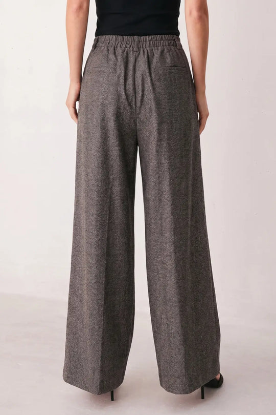 COCOA STRUCTURE BROWN WIDE-LEG PANTS