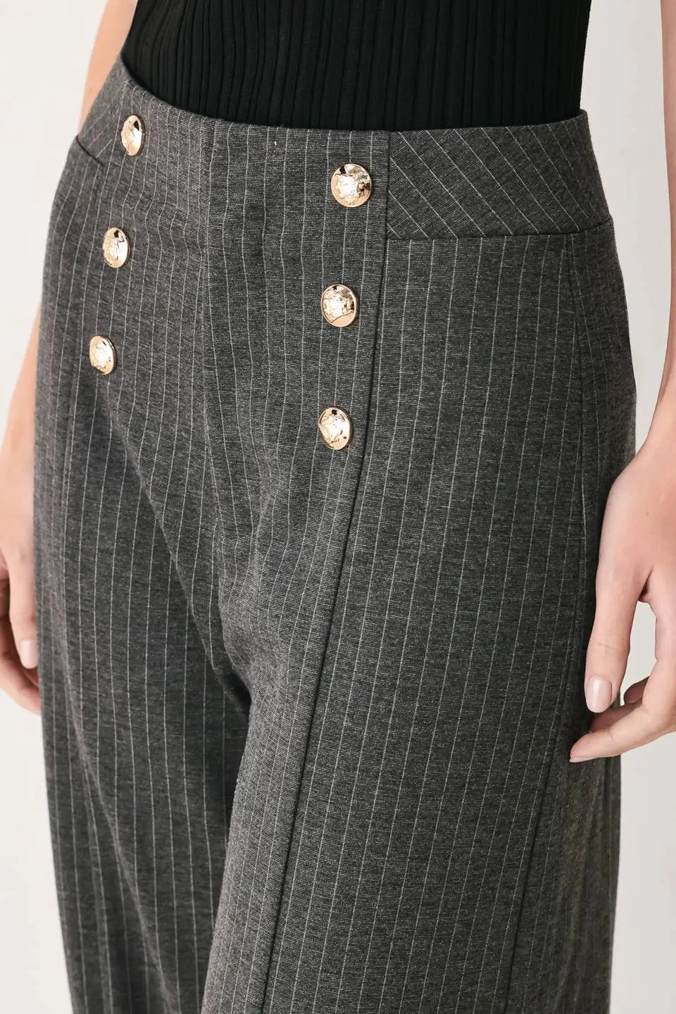 MODERN PINSTRIPE WOVEN PANTS - PANTS
