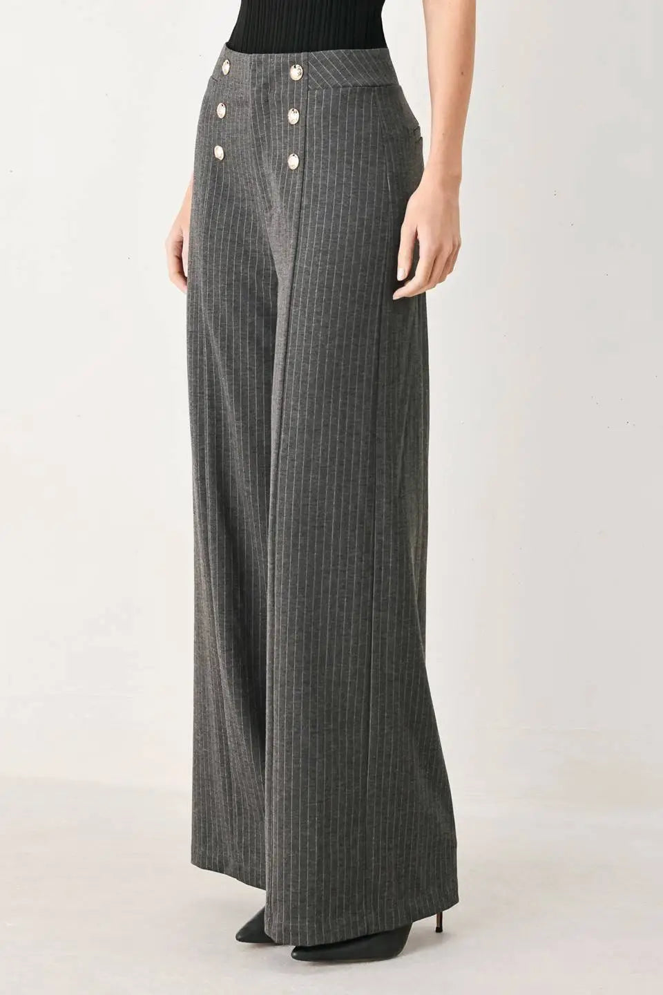 MODERN PINSTRIPE WOVEN PANTS - PANTS