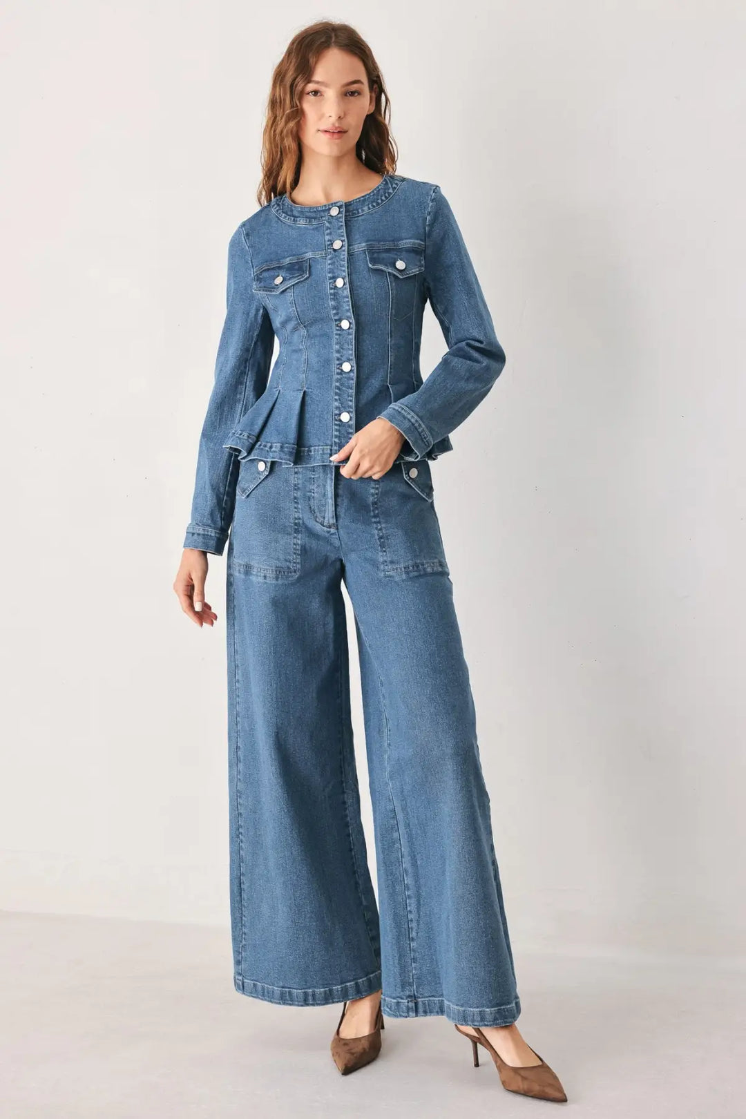 BRIAR BLUE FLARED DENIM PANTS - PANTS