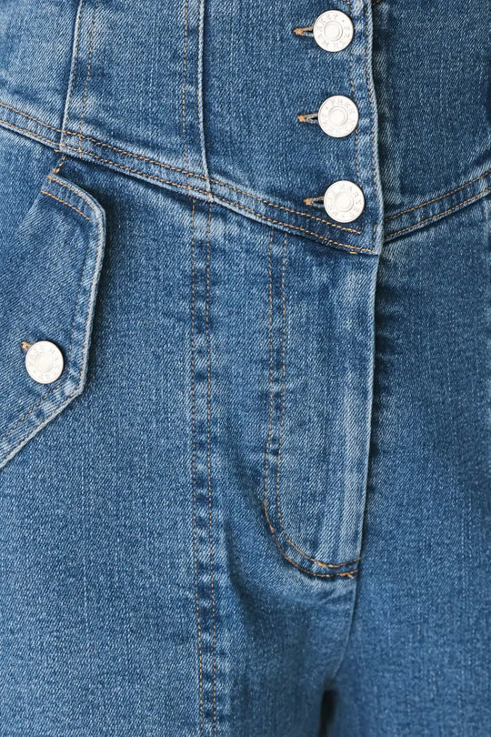 BRIAR BLUE FLARED DENIM PANTS - PANTS