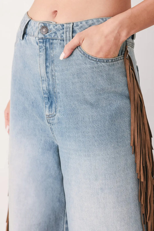 NASHVILLE SIDE WASHED DENIM PANTS - PANTS