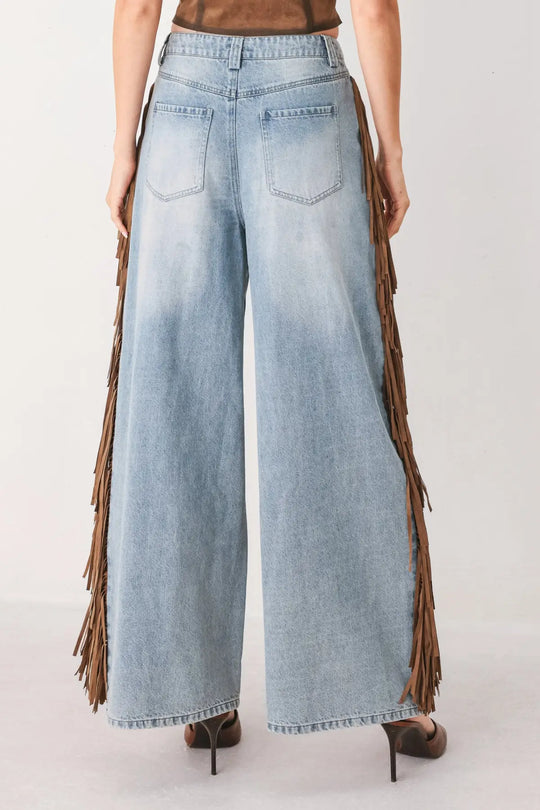 NASHVILLE SIDE WASHED DENIM PANTS - PANTS