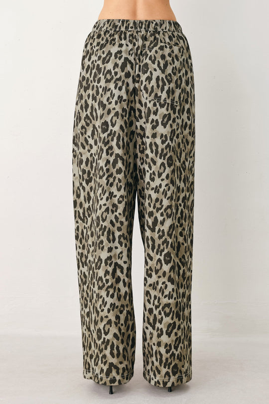 LEOPARD LUXE WOVEN PANTS