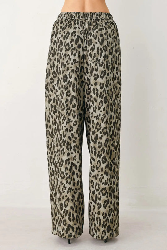 LEOPARD LUXE WOVEN PANTS - PANTS
