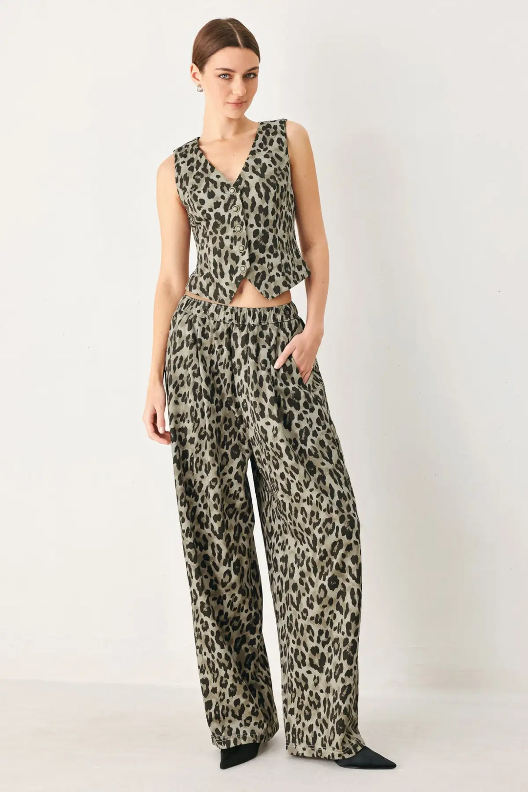 LEOPARD LUXE WOVEN PANTS - PANTS