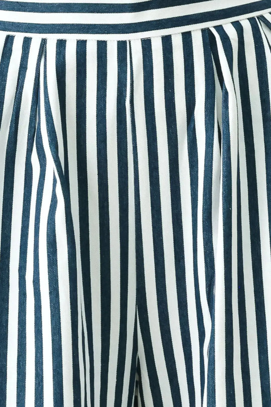 PORTSIDE STRIPE WOVEN WIDE LEG PANTS - PANTS