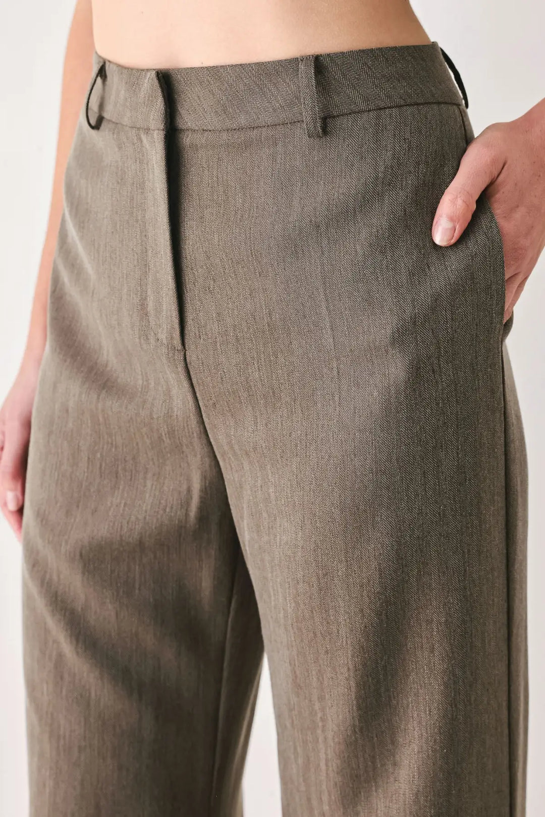 TAILORED TEMPO BROWN CUFFED FLARE PANTS