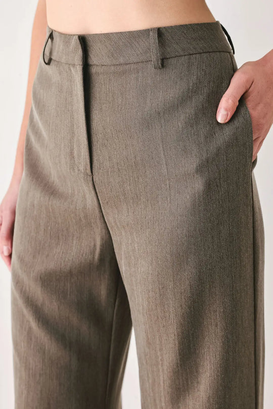 TAILORED TEMPO BROWN CUFFED FLARE PANTS