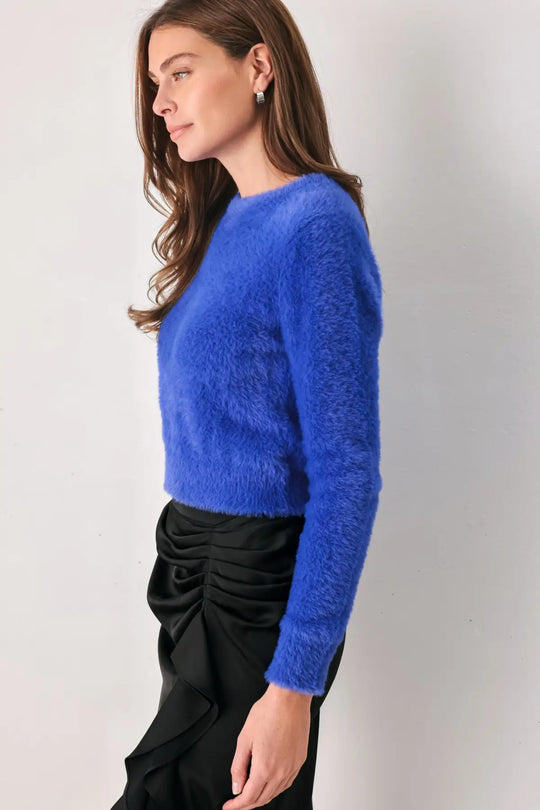 COLOR POP FUZZY SWEATER TOP
