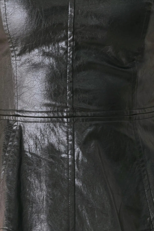 FORBIDDEN LOVE SWEETHEART FAUX LEATHER TOP - TOPS
