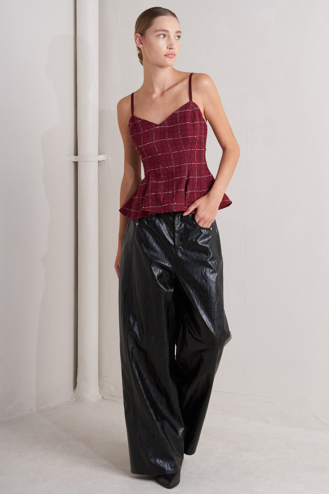 BURNT BOULEVARD TWEED CAMI TOP