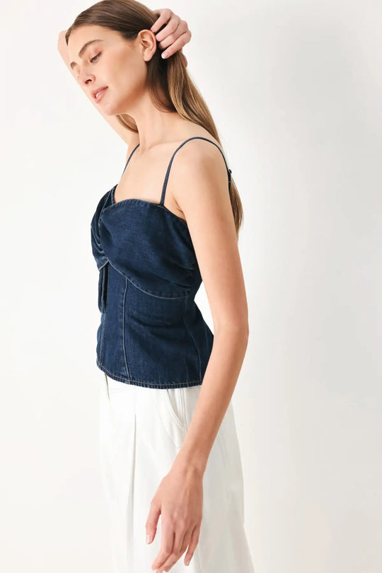 SWEET KISS DENIM TOP - TOPS