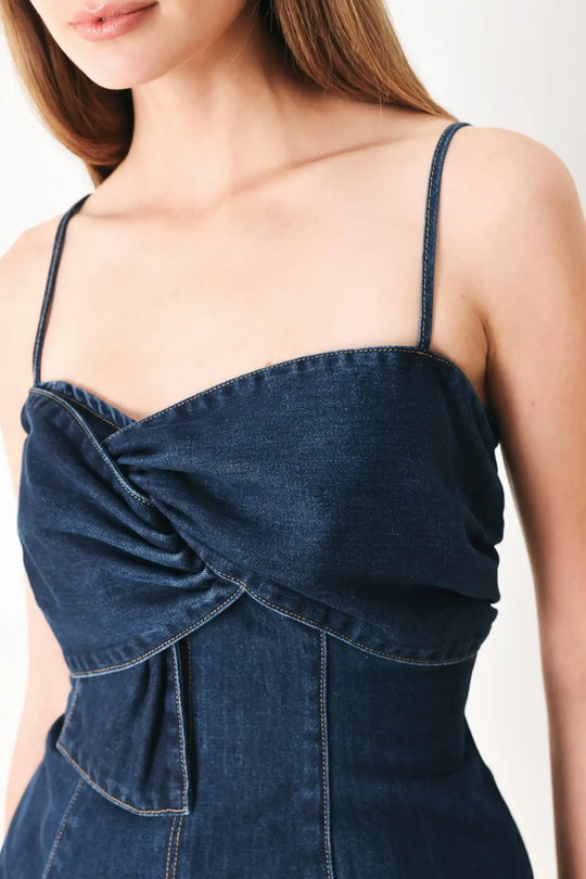 SWEET KISS DENIM TOP - TOPS
