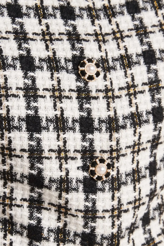 MONA CHECK TWEED VEST - TOPS