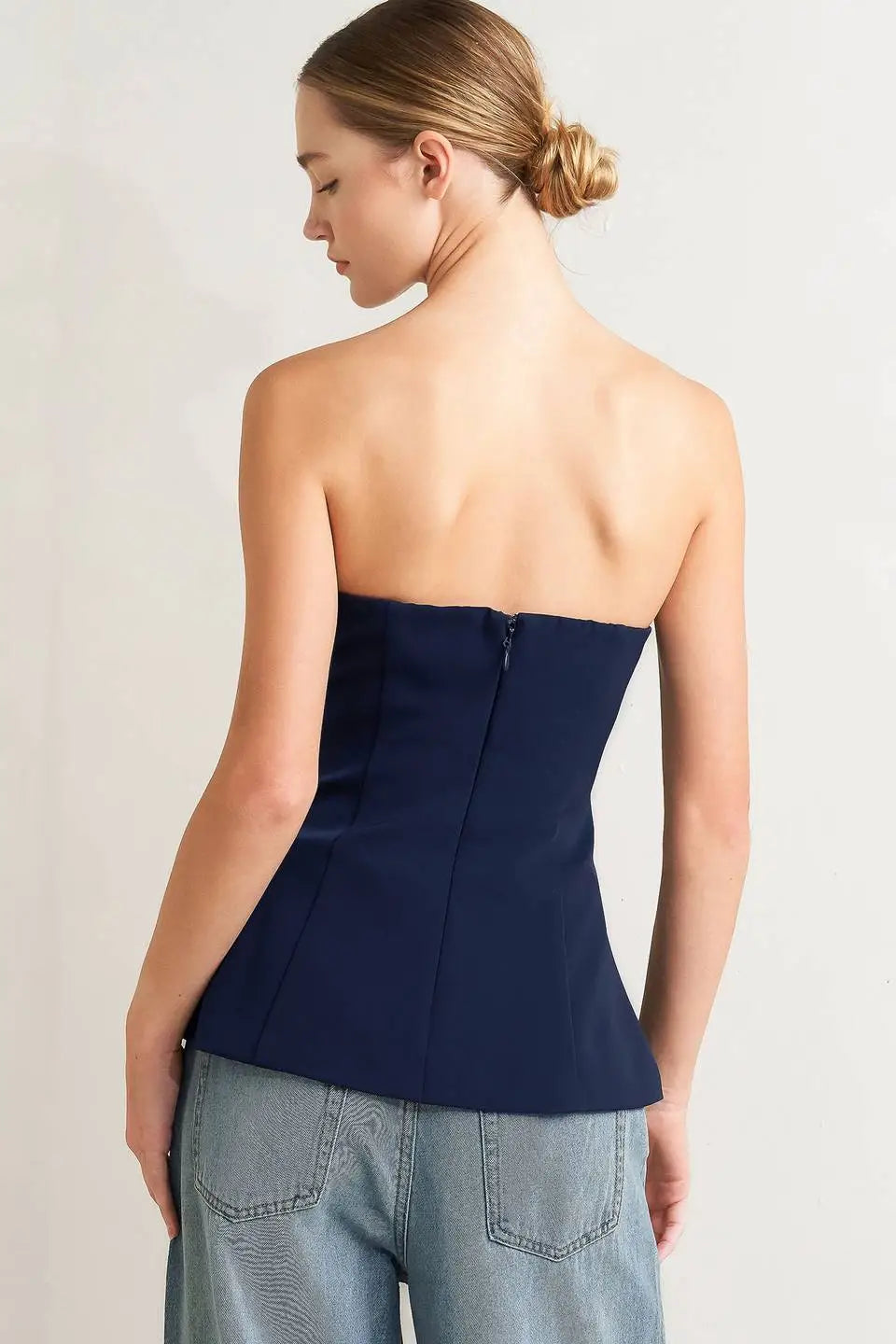 NOIR CONTOUR WOVEN TOP - TOPS