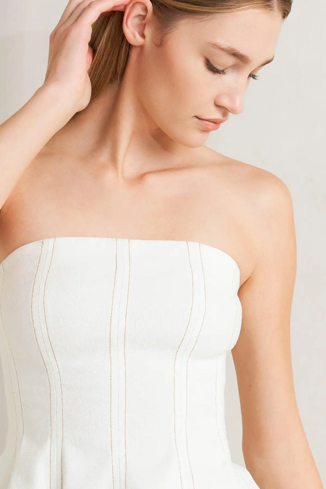 SUBTLE DRAMA WOVEN TOP - TOPS