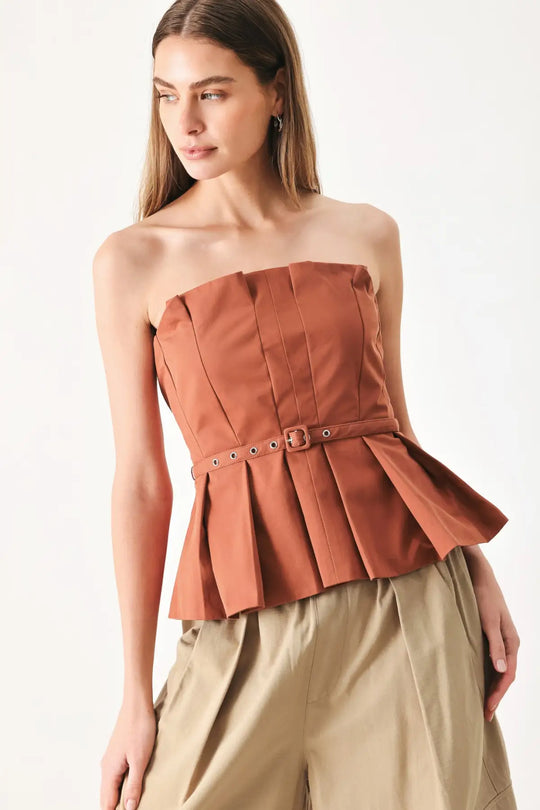 PURE FRAME WOVEN TUBE TOP - RUST / S - TOPS